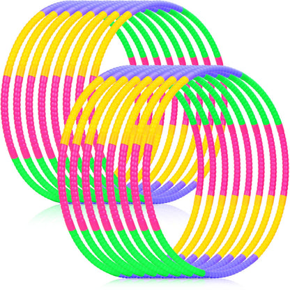 Vinsot 4 Pieces Toy Hoop Detachable Plastic Hoops Exercise Equipment Toy Adjustable Rings for Sports Playing Party Game Dance Pet Training