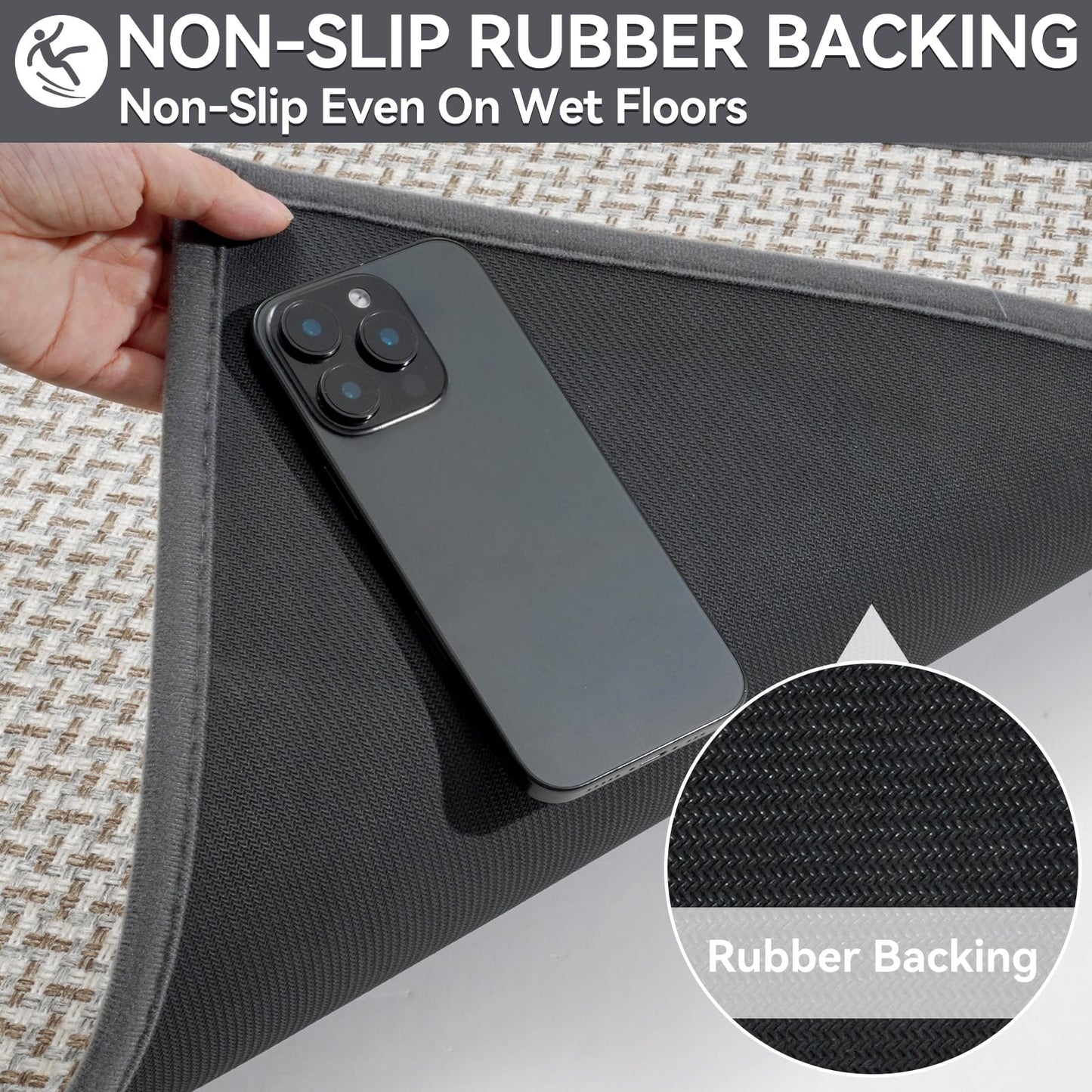 YDKGL Door Mat Entrance 24"x35", Dirt Resistant and Absorbent, Non-Slip Rubber Backing Floor Mats, Easy Clean Low-Profile Doormat for Entryway, Front Door, Inside Entrance, Grey