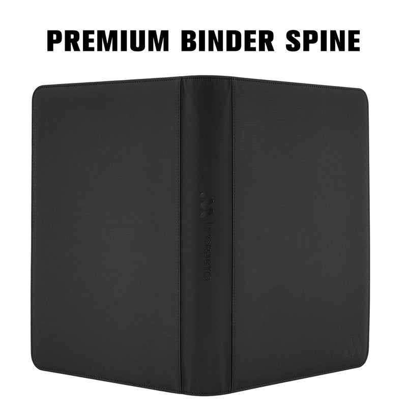MORABTO Premium 16 Pocket Trading Card Binder,1024 Card Capacity Card Binder Ringless Design with Zipper Side Loading Trading Card Album Folder for MTG, Sports Cards & TCG - Black