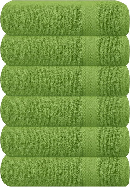 GLAMBURG Ultra Soft 6-Piece Hand Towel Set 16x28-100% Ringspun Cotton