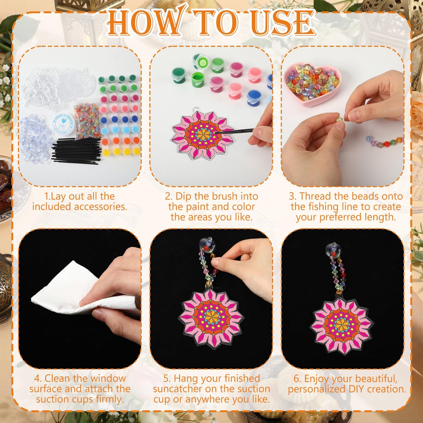 Beeveer 30 Sets Ramadan Suncatchers Art Kits DIY Eid Al Fitr Crescent Moon and Star Mosque Suncatcher Crafts Paint Your Own Window Ornaments for Boys Girls Islamic Eid Mubarak Activities Party Favor