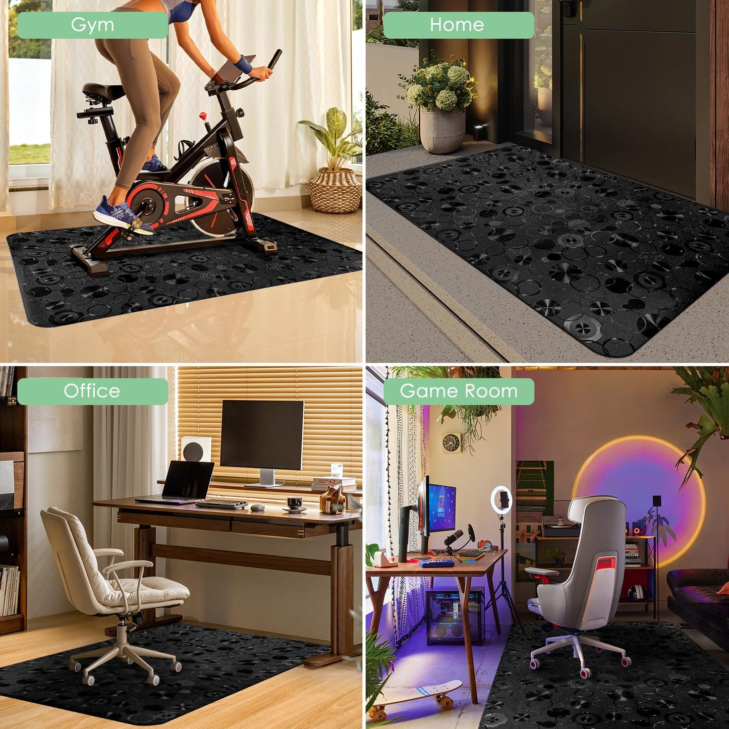 Vicwe Office Chair Mat for Hardwood Floor,36" x 48" Office Chair Mats, Anti-Slip Computer Chair Mat for Gaming Rolling Chair, Desk Chair Mat for Home, Office (Black)