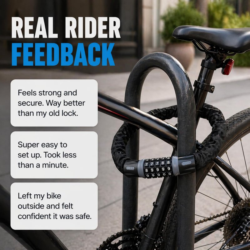 Heavy-Duty Bike Lock – Anti-Theft 5-Digit Combination Bicycle Lock | Weather-Resistant, Cut-Resistant Security Lock for Mountain, Road & Hybrid Bikes by Revas