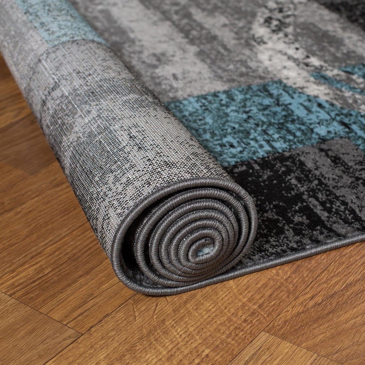 Rugshop Contemporary Circle Design Area Rug, Durable Fade-Resistant Carpet Alfombras for Bedroom, Living Room and Dining Room, Gray, 7'10" x 10'2"
