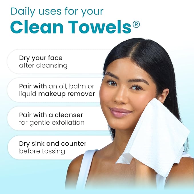 Clean Skin Club Blemish Control Clean Towels® XL, Compostable Face Towels