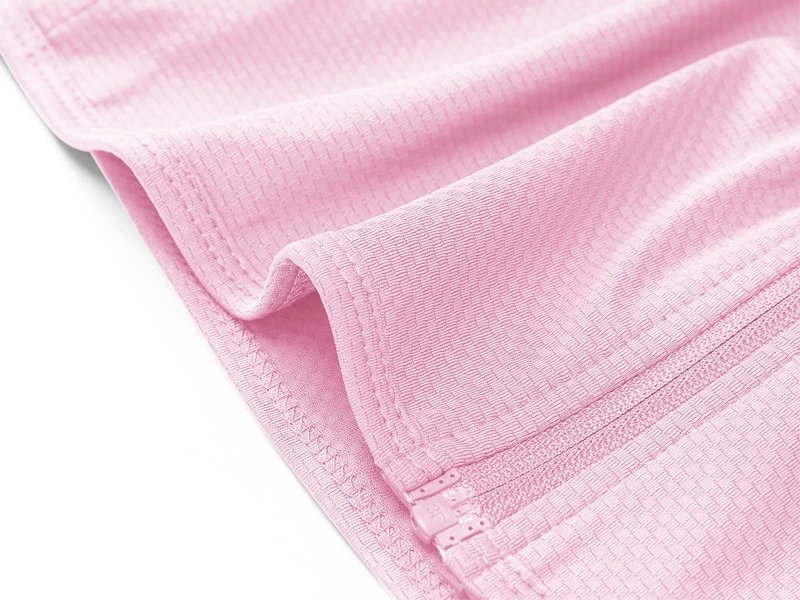 MAGCOMSEN Women's Zip Up Lightweight Long Sleeve Jacket UV Sun Protection Quick Dry Active Shirts Jacket with Zipper Pockets Light Pink S