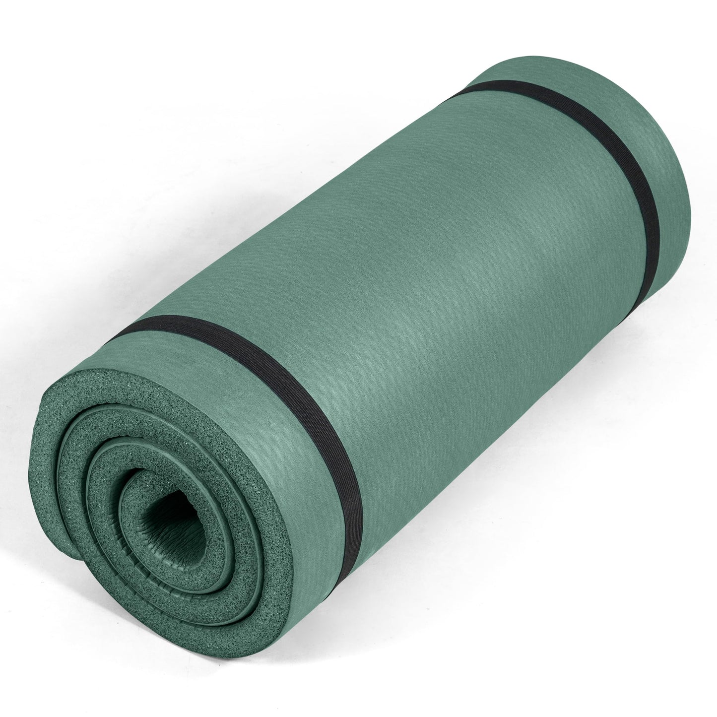 Tone Fitness Premium Extra Thick 1-Inch High Density Exercise Mat with Carry Strap – Non-Slip Workout, Pilates, and Yoga Mat for Home Gym - Color Teal - Diamond Pattern