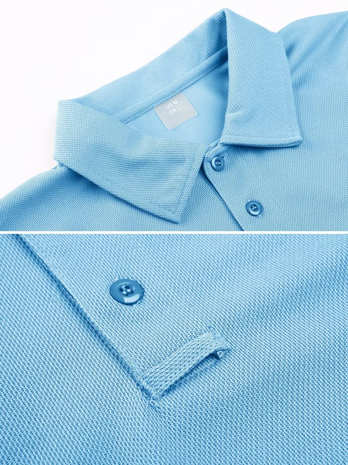 MAGCOMSEN Mens Polo Shirts Short Sleeve Golf Shirts Work Shirts Quick Dry Shirts Summer Tactical Shirts Sky Blue L