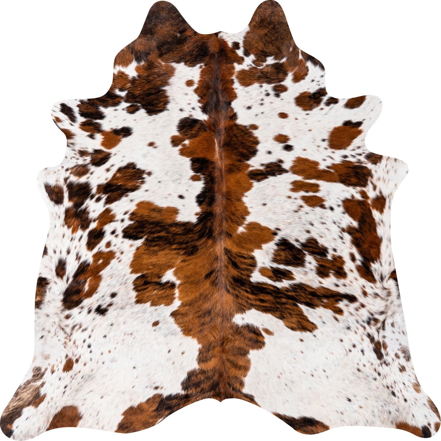 Ecowhides 100% Genuine Brazilian Cowhide Rug - Tricolor White - Luxury Cowskin Cow Hide Leather Area Rug Home Decor (X-Large) 7 x 6 ft