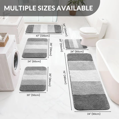 Exclusivo Mezcla Bathroom Rugs Mat 17x24, Extra Soft Non Slip Absorbent Microfiber Bath Rugs, Machine Washable Quick Dry Bath Mats for Bathroom Floor, Shower, Home Decor, Gradient Grey