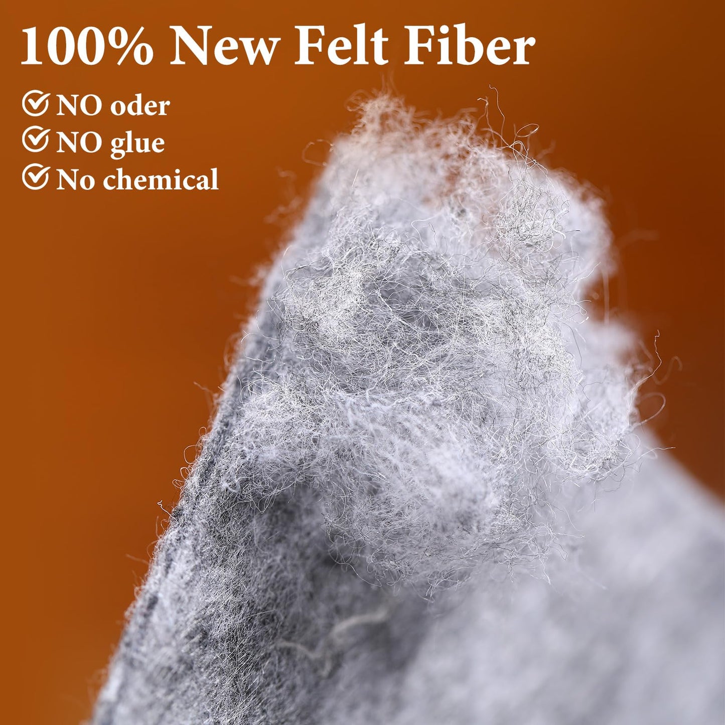 Nuanchu Felt Rug Pad 8x10 Feet, 1/4 Inch Thick Carpet Padding for Hardwood Floors, Grey Under Rug Protector, Floor Cushioning Mat Compatible Grip Underlay