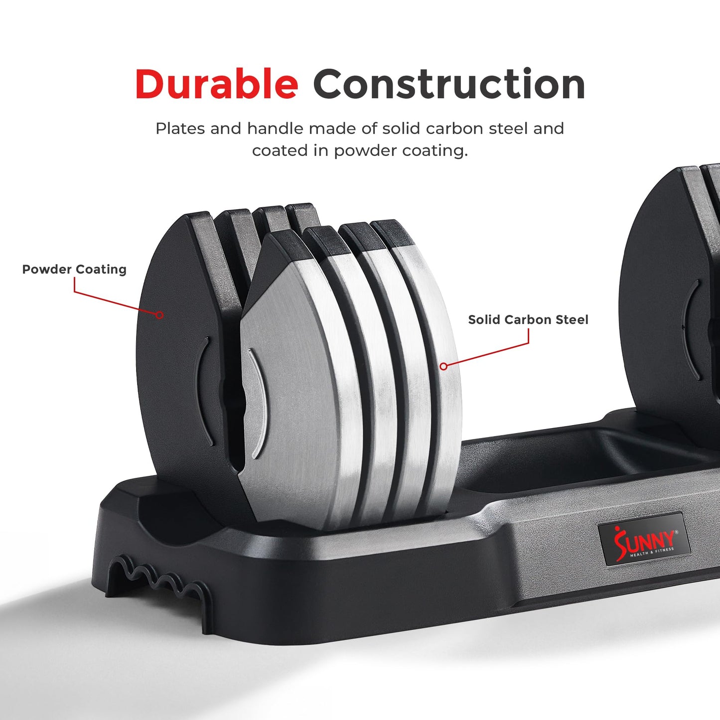 Sunny Health & Fitness Elite Adjustable Dumbbell