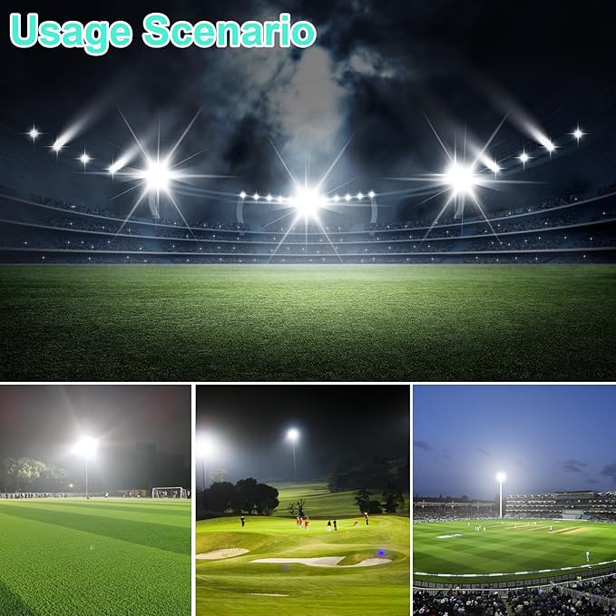 500W Stadium Lights Outdoor LED Flood Light 65000LM,3000W Equivalent 6500K Super Bright LED Arena Lights,IP67 Waterproof Commercial Area Lighting,for Backyard,Sports Fields,Stadium