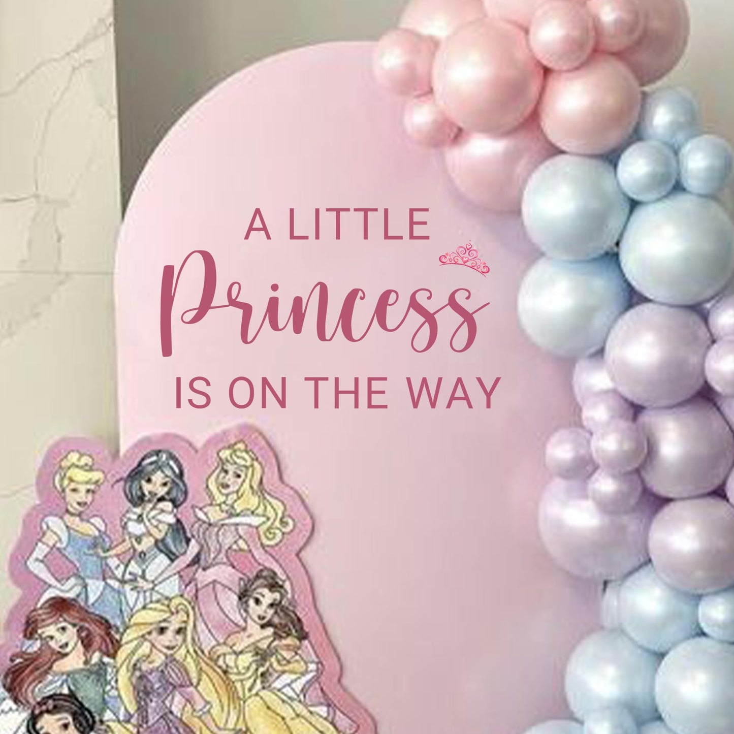 Capiont A Little Princess is On The Way Decal - Princess Themed Baby Shower Decorations, Crown Sign Welcome Baby Party Decorations Stickers for Balloon Arch