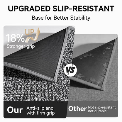 QiCaiJia Kitchen Rugs and Mat Non Slip Washable, Super Absorbent Kitchen Mats for Floor, Rubber Backing Soft Braided Standing Kitchen Sink Mat Kitchen Runner, Front of Sink, Easy Clean, Grey 17"x30"