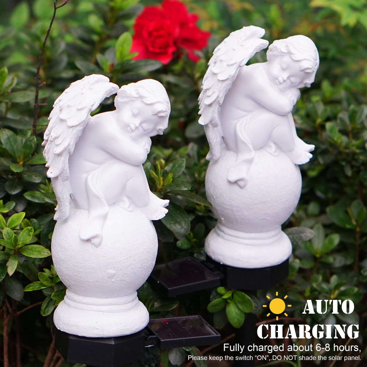 LEAHPENG Solar Angel Garden Lights - Outdoor Decorative Stake Light Waterproof for Yard Patio Pathway Lawn Ornaments Garden Christmas Decorations Angel Gifts