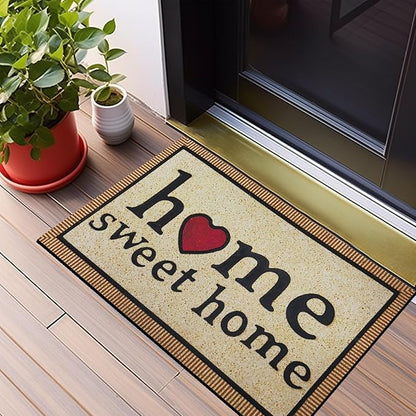 CHICHIC Welcome Door Mat 17x 30 Inch Front Doormat Outdoors for Home Entrance Outdoors Mat for Outside Entry Way Doormat Entry Rugs, Heavy Duty Non Slip Rubber Back Low Profile, Simple Home