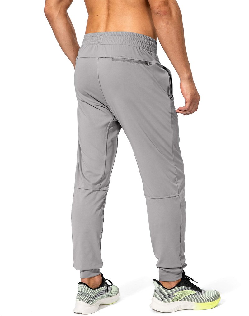 G Gradual Men's Sweatpants with Zipper Pockets Athletic Pants Traning Track Pants Joggers for Men Soccer, Running, Workout(Light Grey,M)