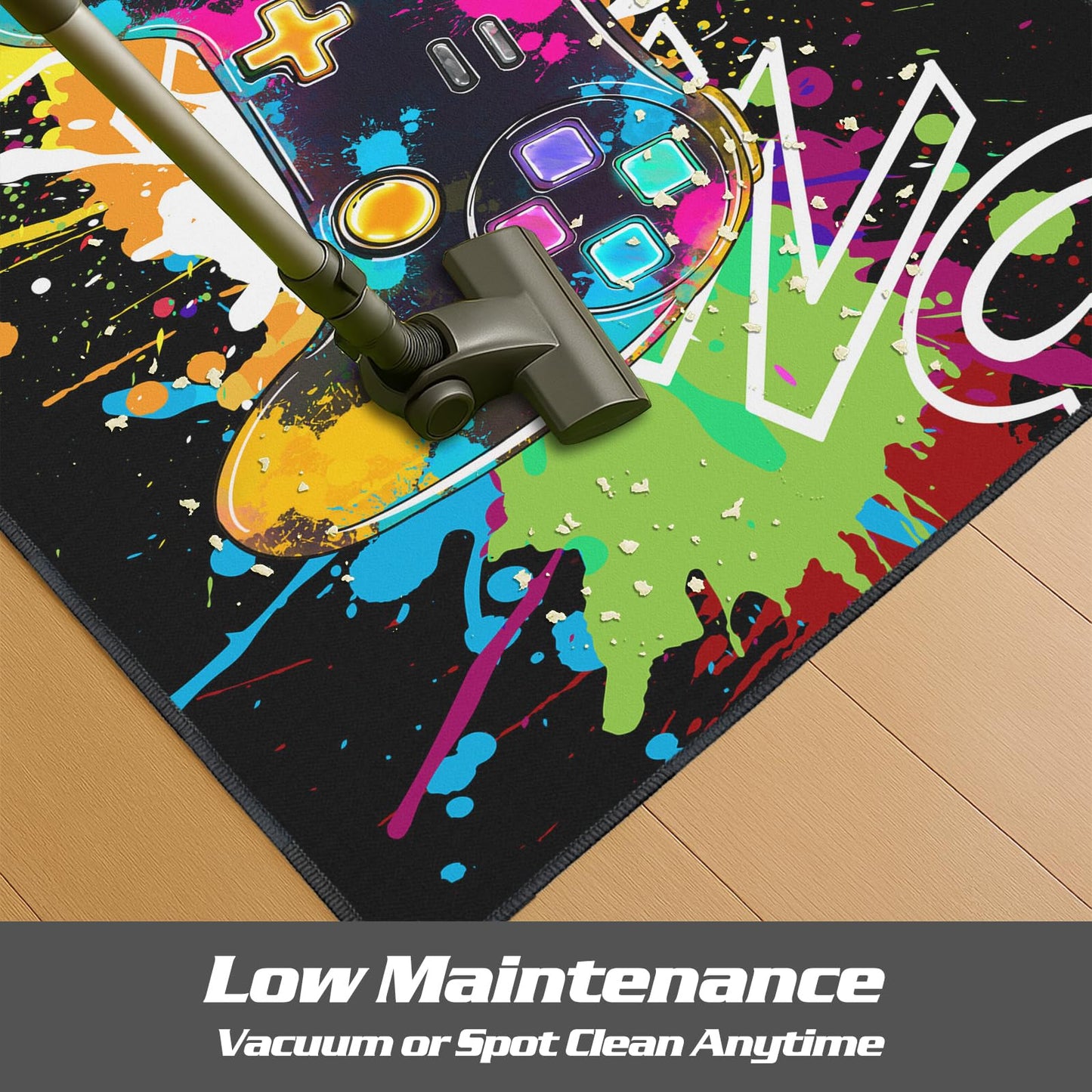 Gaming Rug for Room,3'x5' Cool Gamer Rugs with Non-Slip Backing,Game Room Carpet for Bedroom and Livingroom Decor