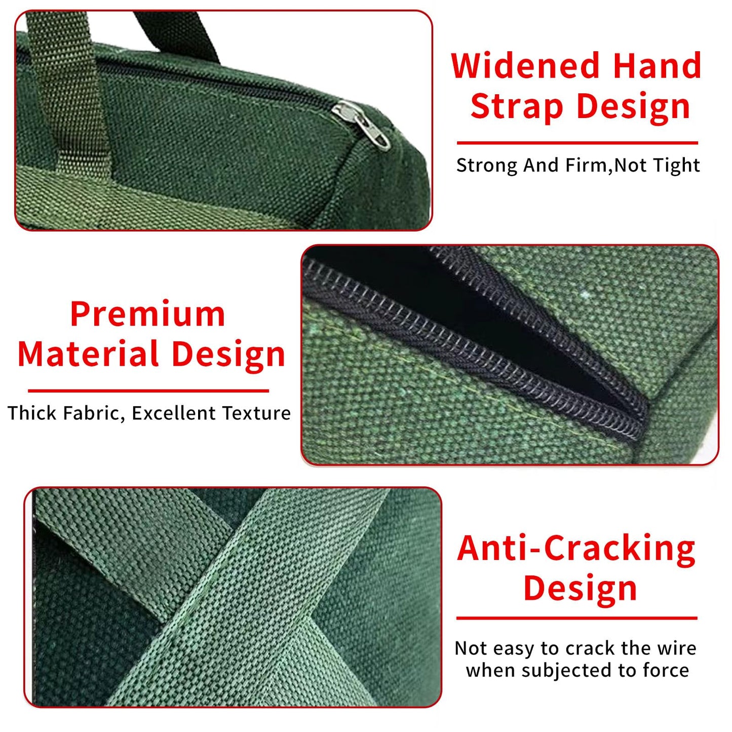 Fvbiywpil Grill Accessory Storage Bag, 24"" Extra Thick Canvas Grill Utensil Storage Bag, Double Zipper Grill Tool Storage Bag, BBQ Tool Storage Bag Carry Bag for Camping Hiking Barbecue, Dark Green