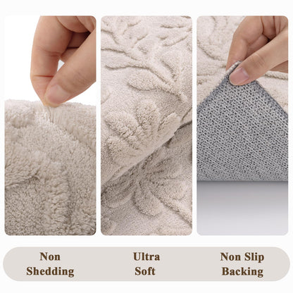 Vaukki 5x7 Area Rug for Living Room, Soft Fluffy Washable Modern Floral Indoor Floor Mat, Non Slip Shaggy Boho Accent Throw Carpet for Bedroom, Living Room, Nursery and Dining Room, Beige