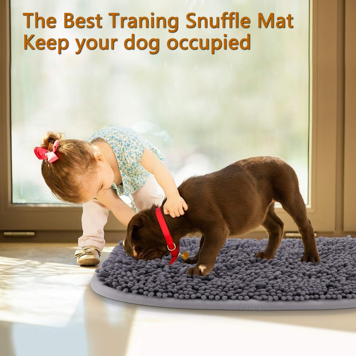 Rundik Snuffle Mat for Dogs, 17'' x 21'' Dog Sniffing Interactive Feeding Game Boredom, Puzzle Toys Encourages Natural Foraging Skills and Stress Relief Small/Medium/Large Dogs