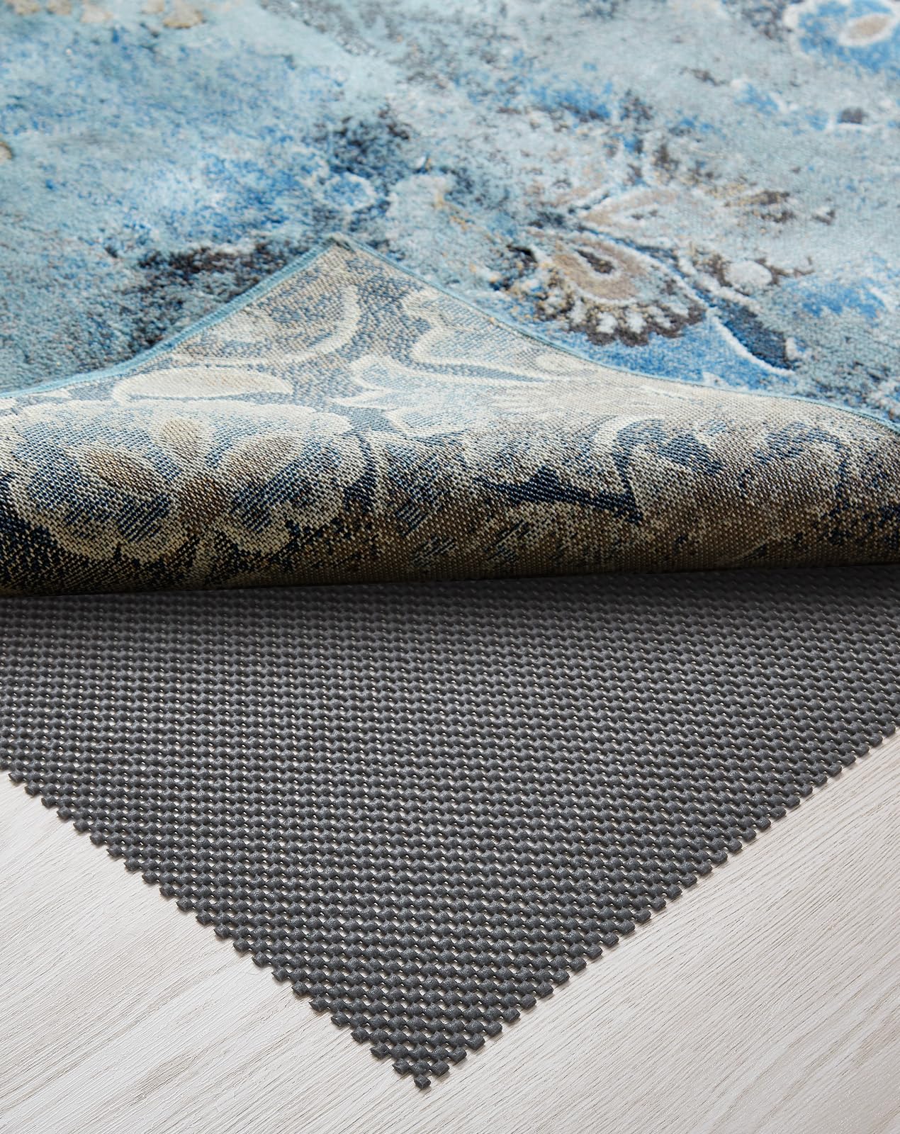 Veken 6x9 Ft Rug Pad Gripper for Hardwood Floors, Non Slip Rug Pads for Area Rugs, Thick Dark Grey Rug Grippers for Tile Floors, Under Carpet Anti Skid Mat, Keep Your Rugs Safe and in Place