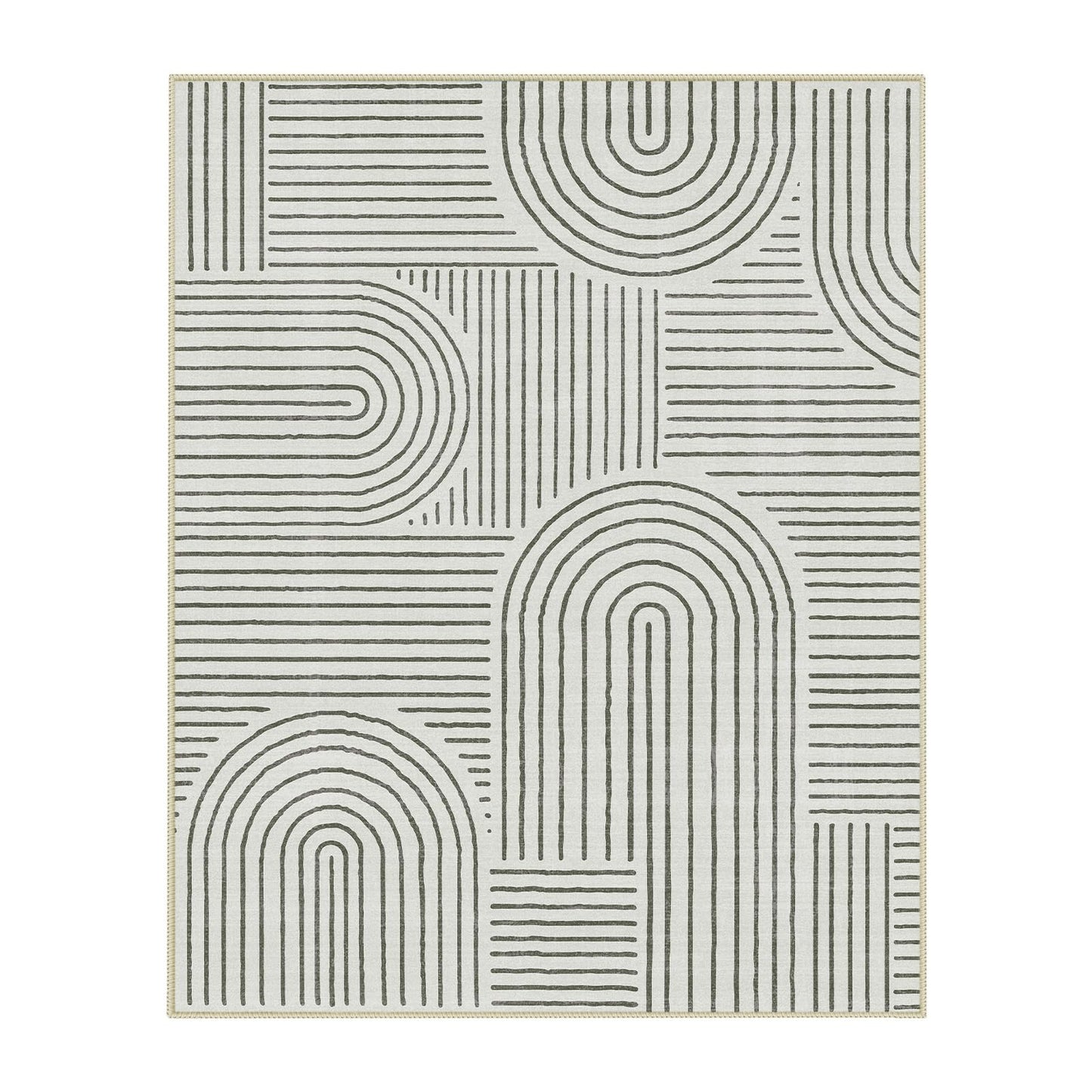 Lahome Abstract 8x10 Area Rugs for Living Room Bedroom, SoftWashable Rugs 8x10, Ultra-Thin Non-Slip Modern Dining Room Rug Non-Shedding Accent Carpet for Office Darrell (8x10ft,Black)