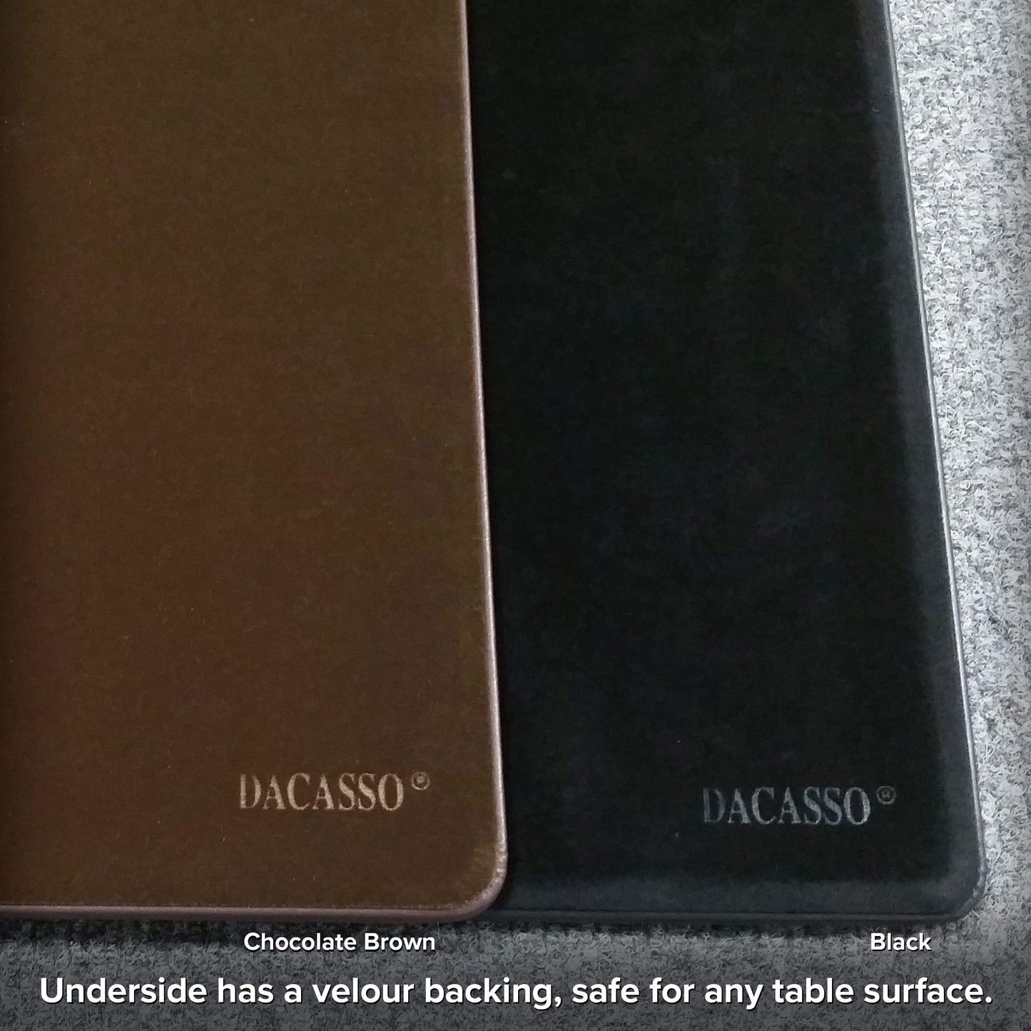DACASSO Leatherette Conference Table Pad - Luxury Leather Desk Blotter for Writing - Padded Executive Desk Surface Protector - (Chocolate Brown, 38 x 24)