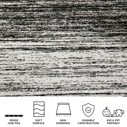 SAFAVIEH Area Rug 9x12 - Adirondack Collection - Large - Silver & Black, Modern Ombre Design, Non Shedding & Easy to Clean, Ideal for Living Room, Bedroom, Office, Dining Space (ADR113A)