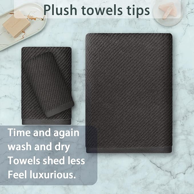 3 Piece Towel Sets for Bathroom, 1 Large Bath 30" x 56", 1 Hand 18" x 28"