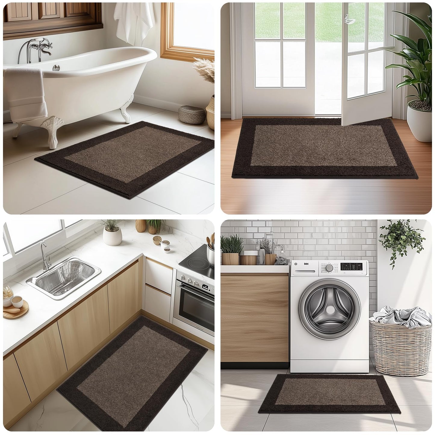 DOMUSTEX Machine Washable Kitchen Rug 32" x 72", Non Slip Indoor Door Rug, Absorbent Entrance Runner Rug for Bedroom, Hallway, Bathroom, Floor (Roll Packing)