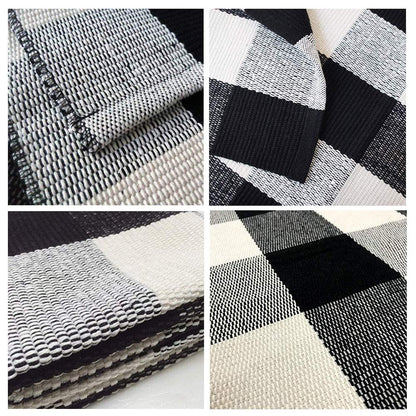 KaHouen Buffalo Check Rug,Buffalo Plaid Rugs 23.6''x35.4'', Check Plaid Area Rugs for Layered Door Mats/Kitchen/Bathroom/Laundry Room (Black and White Plaid Rug)