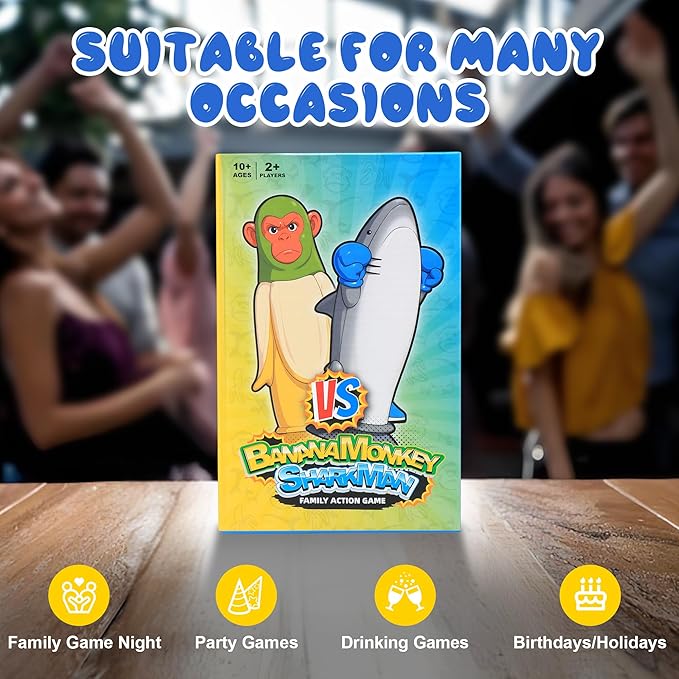 Board Games Banana Monkey VS SharkMan: Flip-Standing Throwing Game Collective Fun for Gathering | Party | Family Game Night Games for Adults and Kids