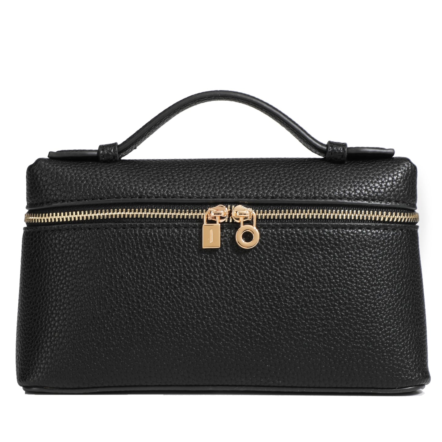 Rejolly Crossbody Bag for Women Small Leather Pouch Purse Top-Handle Trendy Shoulder Handbag Gold Hardware Black