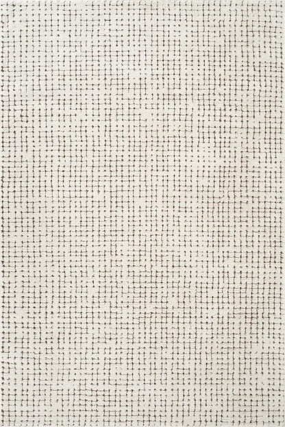Abani Cream/Brown Area Rug – 5' x 8' – Oliver Collection – Crosshatch Pattern – Non-Shedding, Easy to Clean – Durable for Living Room, Bedroom, or Office, Pet & Child Friendly