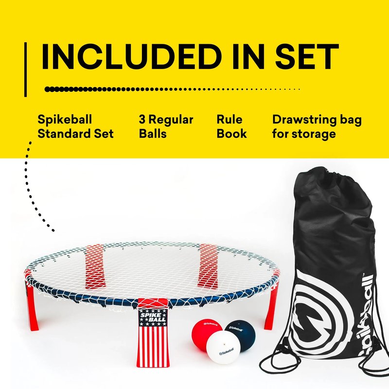 Spikeball Original, Roundnet Game, Includes 3-Balls, Carrying Bag, and Rule Book, Stars and Stripes Edition