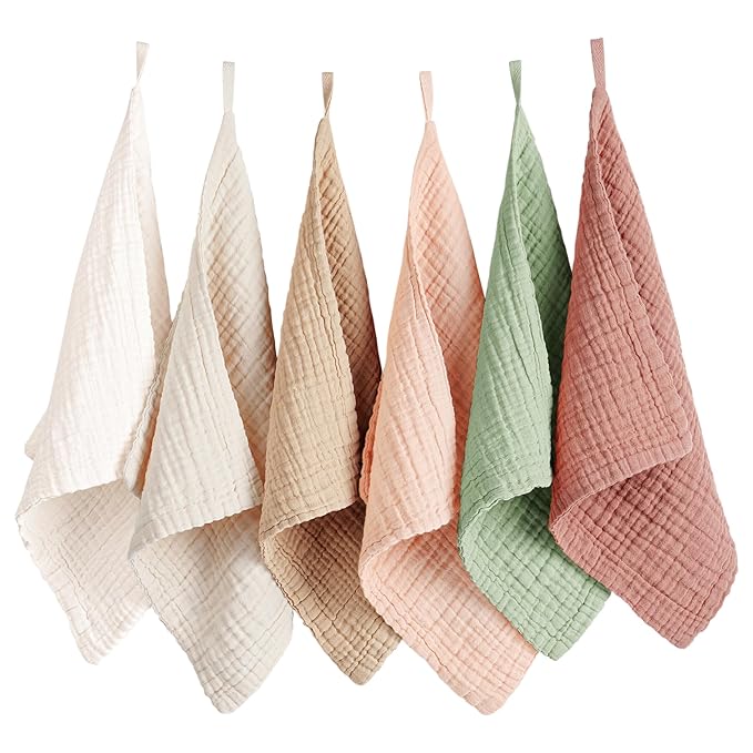 Konssy 6 Pack Face Cloths, Soft Wash Cloth