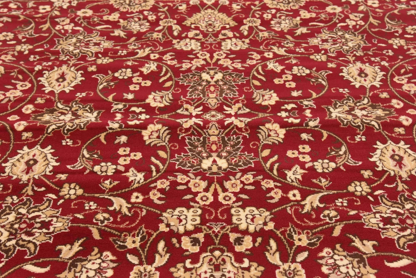 Unique Loom Sialk Hill Collection Area Rug - Washington (7' 10" Square Burgundy/Cream)