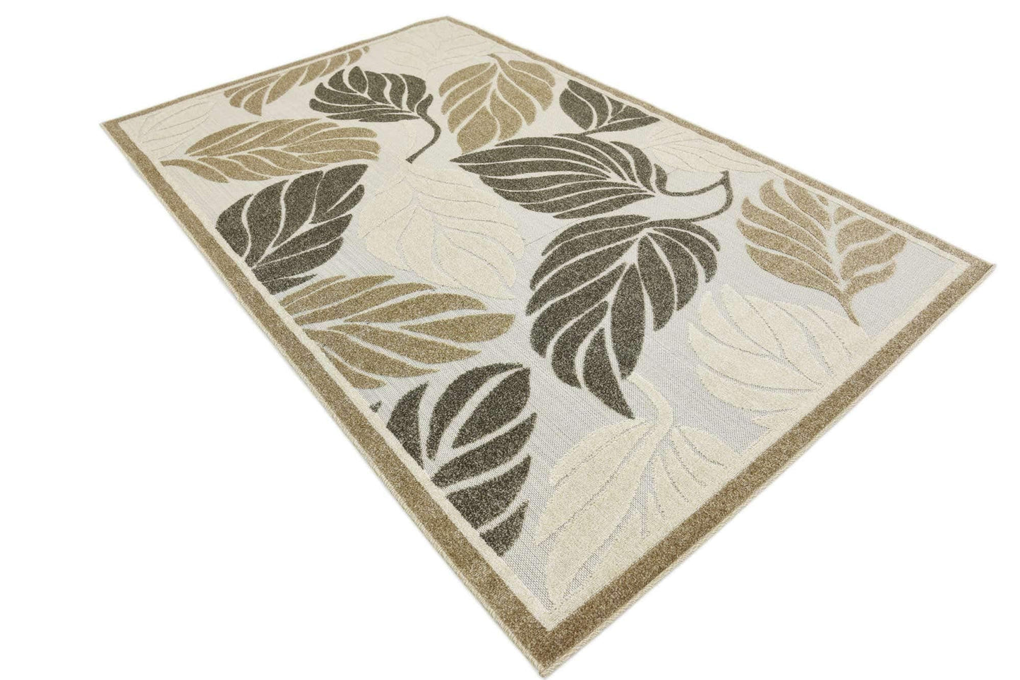 Unique Loom Outdoor Botanical Collection Area Rug - Augusta (5' 1" x 8' Rectangle, Beige/ Ivory)