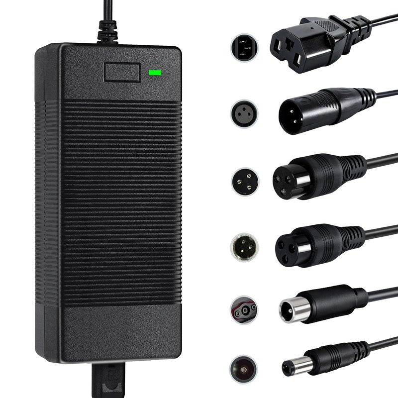 UL Listed 42V 2A Electric Scooter & Hoverboard Charger, 6-in-1 Multi-Plug Scooter Power Adapter Compatible with Segway, Jetson, Gotrax, Ninebot