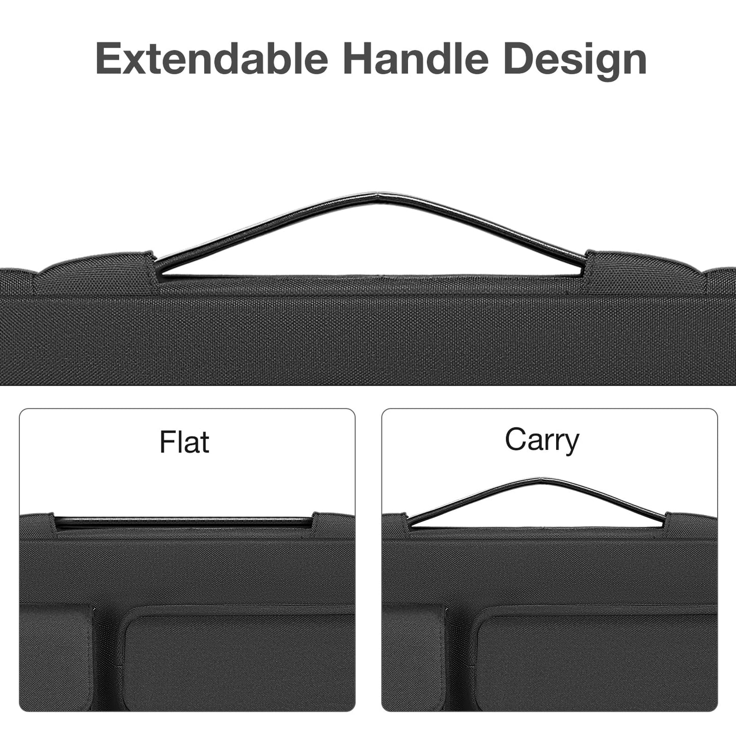 MOSISO 360 Protective Laptop Case 14 inch, Laptop Sleeve Compatible with HP Lenovo Dell ASUS Acer, HP Stream,Dell Latitude, Lenovo IdeaPad, Side Open Bag with 2 Raised&1 Flapover Pockets, Black
