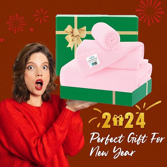 VOOVA & MOVAS Pink Towels for Bathroom