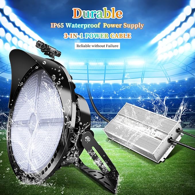 Juyace 78000lm Led Stadium Light Outdoor 600W Flood Lighting Super Bright Commercial Area IP65 Waterproof Arena for Sport Fields and Courts