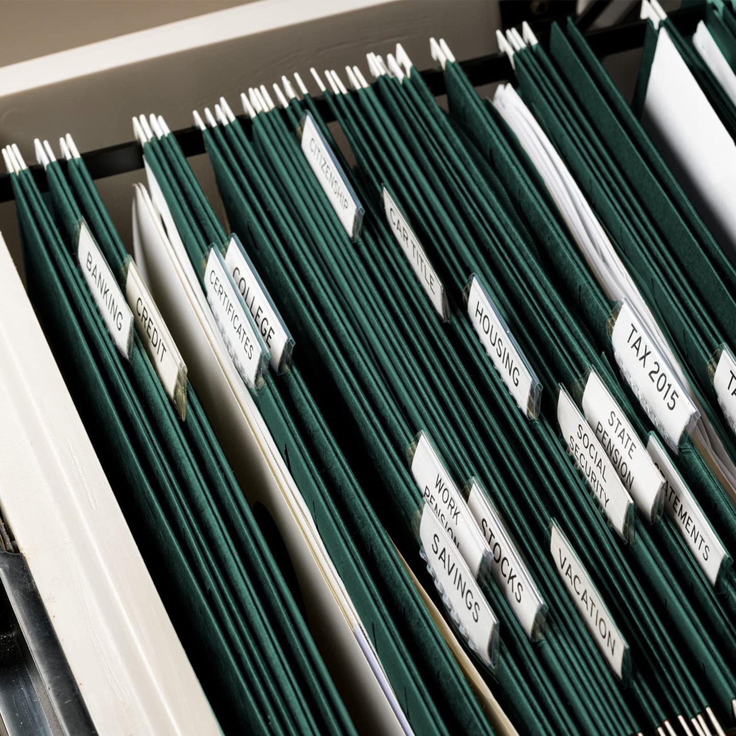 HERKKA Hanging File Folders, 80 Pack Reinforced Letter Size Hanging Folders with Heavy Duty 0 Inch Expansion, Designed for Bulky Files, Medical Charts, 1/5-Cut Adjustable Tabs, Green