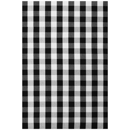 KOZYFLY Buffalo Plaid Area Rug 5x8 Living Room Rug Washable Cotton Black and White Checkered Rugs Outdoor Carpet for Dining Room Bedroom Farmhouse Patio Rugs