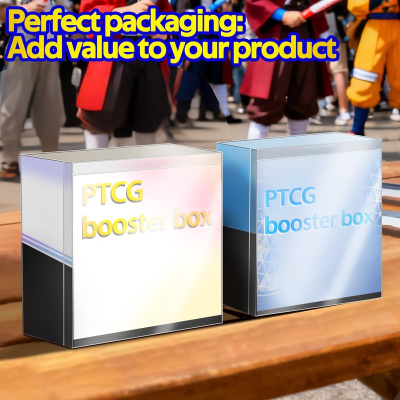 DEDC 4 Pack Clear Booster Box Case PET Plastic Protector Cases Storage Box with Lid for Booster Box Display Case for Collectors, 0.70mm Thick, (5.71x3.39x4.88 inch)
