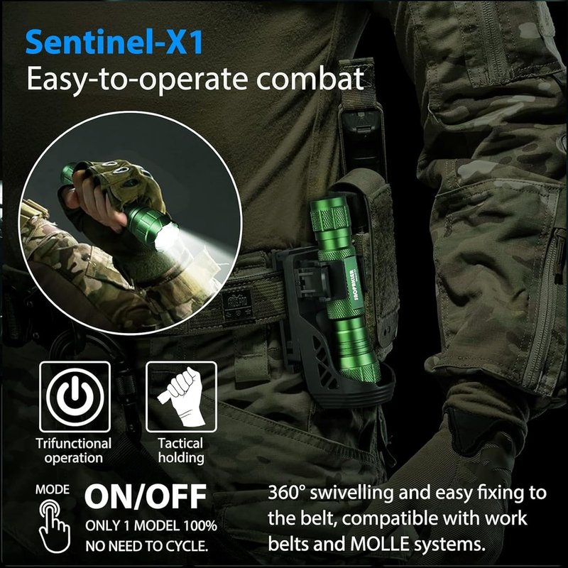 Tactical Flashlight 1200 Lumen - Premium LED Police Flashlight with Holster | Ideal for Law Enforcement & Duty Use
