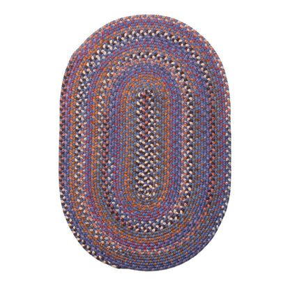 Super Area Rugs Premium Wool Braided Rug - Soft & Reversible Woven Rug- Made in USA - Blue, 3' X 5'