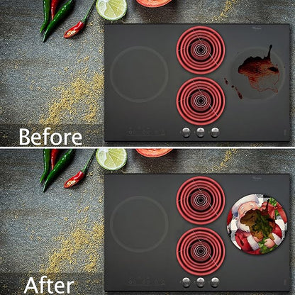 Red Christmas Decor Electric Stove Burner Covers，4 Pcs Xmas Decor Round Stove Burner Covers，8 Inches and 10 Inches，Gas Stove Burner Cover,Metal Cooktop Red Warm Decorative，Home Decor,Kitchen Decor